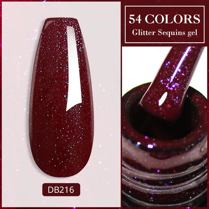 6ml Glitter Gel Nail Polish Sparkling Nail Art  UV Gel Colorful