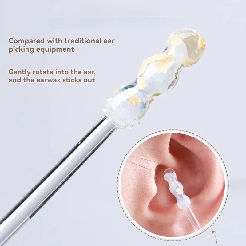 24Pcs/Box Silicone EarWax Remover Sticky Ear Picks Disposable Adhesive