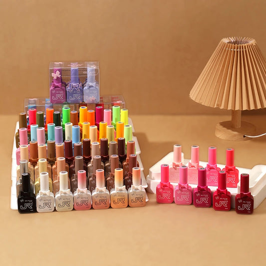 JR 9pcs 15ml gel nail polish set Including Red Pink Nude Gel Polish