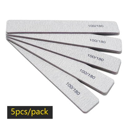 Lurayee Nail File Buffer 100/180 Grit Half Moon Double Side Sandpaper