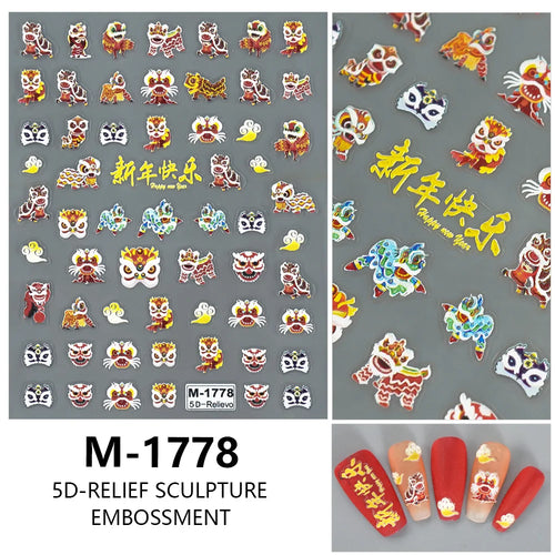 5D Nail Art Stickers Love Hearts Stars French Nail Art Design