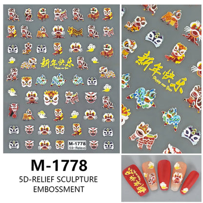 5D Nail Art Stickers Love Hearts Stars French Nail Art Design