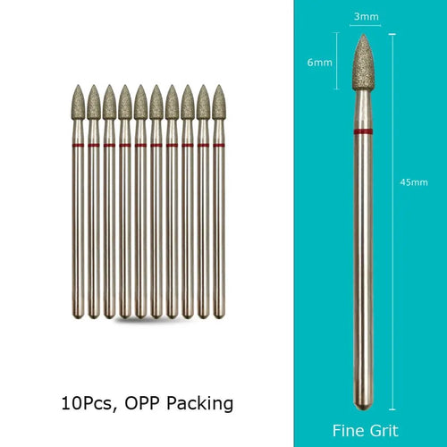 HYTOOS Cone Diamond Cuticle Bit Manicure Drills Nails Accessories