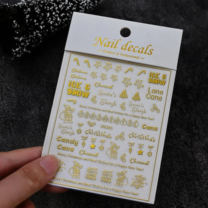 Winter Christmas Atmosphere Nail Stickers Snowman Snowflake Wapiti