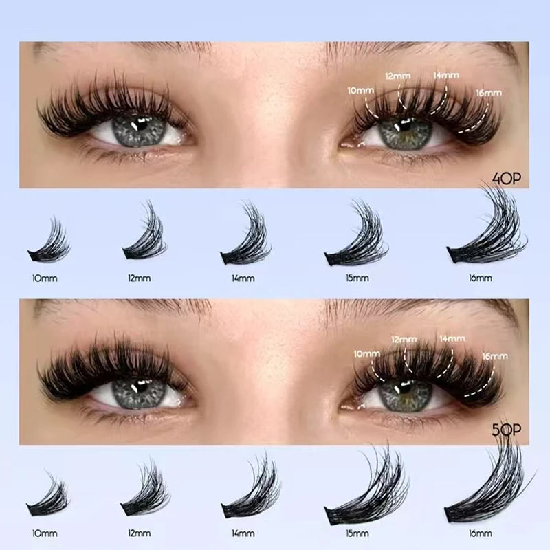 DIY Clusters Lash Kit Full Set 8-16mm Mix Bond&Seal Tweezers Lash for