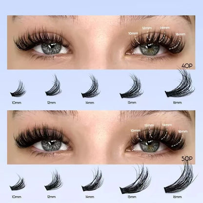 DIY Clusters Lash Kit Full Set 8-16mm Mix Bond&Seal Tweezers Lash for