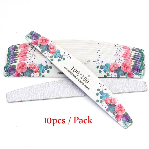 10Pcs Lot Professional Nail Files 100/180 Griting Wood Strong