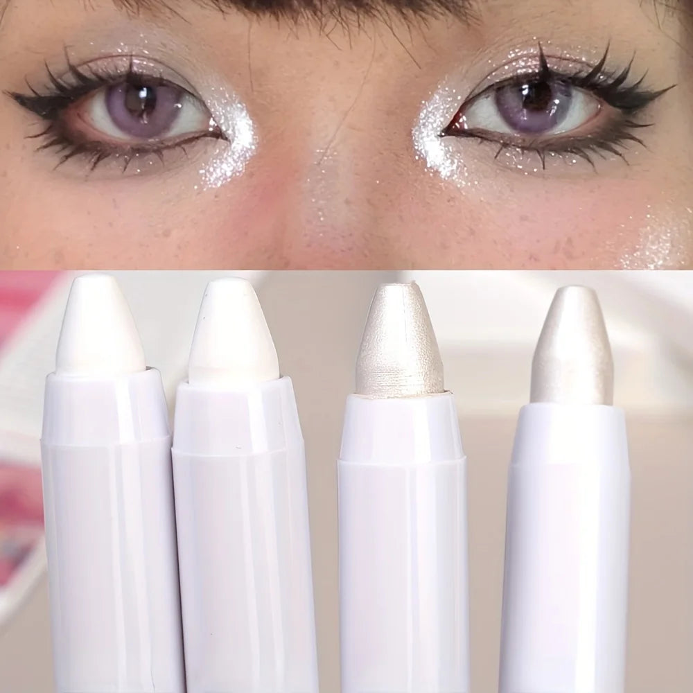 1pc Shimmering Highlight Stick, Glitter White Eyeshadow Pencil for
