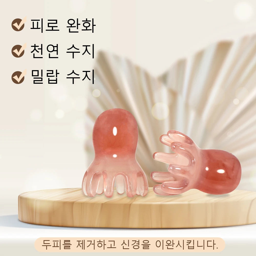 Cute Octopus Scalp Massage Comb (Resin)｜Korean Hair Care, Stress