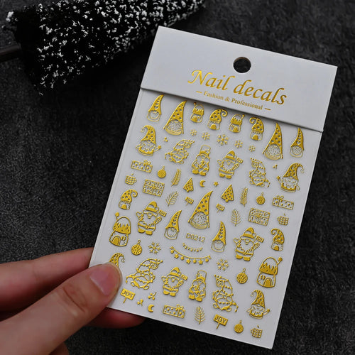 Winter Christmas Atmosphere Nail Stickers Snowman Snowflake Wapiti