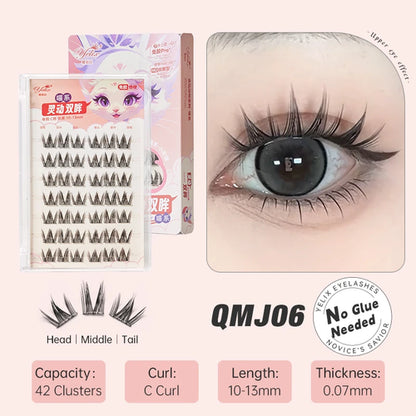 Yelix DIY Clusters Eyelashes Glue-free False Eyelashes Natural Eyelash