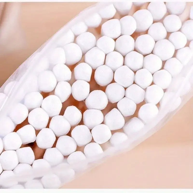 500pcs Bamboo Double-Ended Cotton Swabs - Gentle for Ears & Makeup,