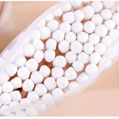500pcs Bamboo Double-Ended Cotton Swabs - Gentle for Ears & Makeup,