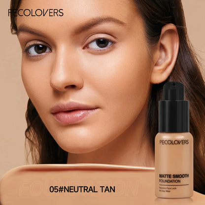 PECOLOVERS Matte Finish Liquid Foundation - Oil-Control, Waterproof,