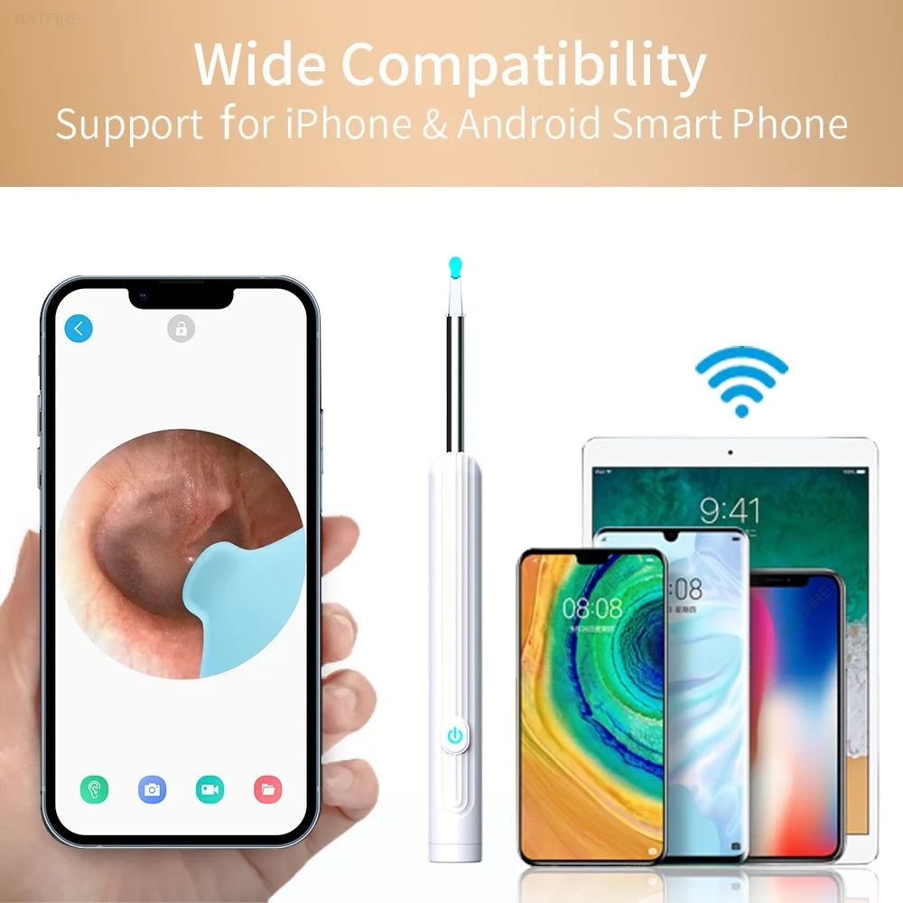 Smart Visual Ear Cleaner with Camera 1296P Ear Sticks USB C Charging