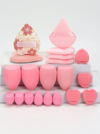 20 Pcs Pink Makeup Sponge and Makeup Puff Set Suitable for Face Cream