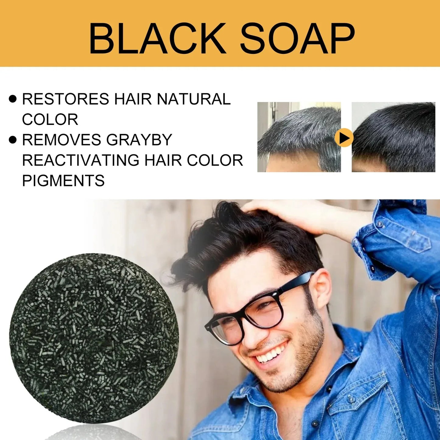 Hair Shampoo Soap Polygonum Multiflorum Black Soap White Hair Repair