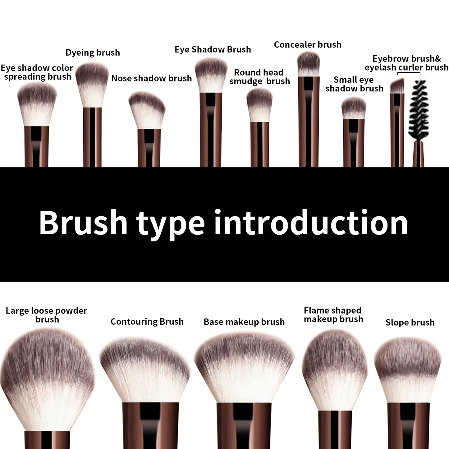 13PCS Makeup Brush Set Foundation Concealer Powder Eyeshadow Blush