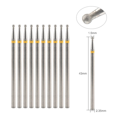 10Pcs Diamond Milling Cutter For Manicure Electric Nail Drill Bits