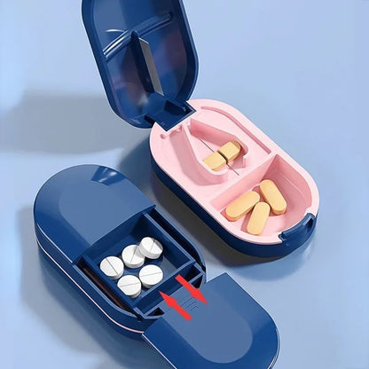 JUSTLANG Min Medicine Cutter Multi Function Drug Cutter Medicine Box