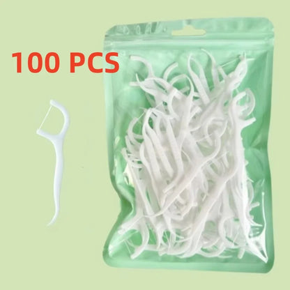 100PCS Dental floss sticks, deep cleaning dental floss, oral care,