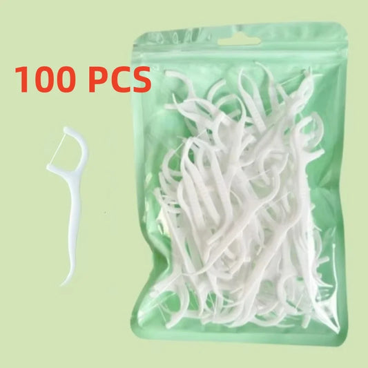 100PCS Dental floss sticks, deep cleaning dental floss, oral care,