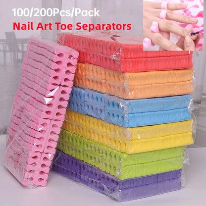 100,200pcs/Pack Nail Art Toe Separators Fingers Foots Sponge Soft UV