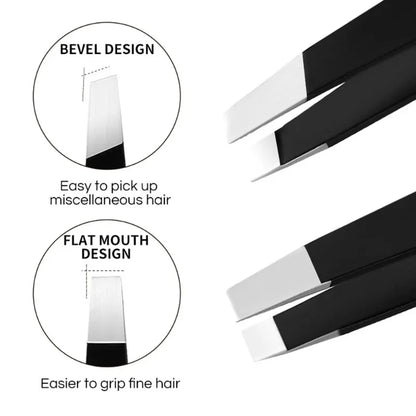 CNK  Wholesale  Stainless Steel Black Eyebrow Tweezer with Slant and