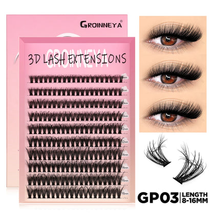 GROINNEYA Lashes Cluster DIY Lash Extension Mixed Tray Clusters