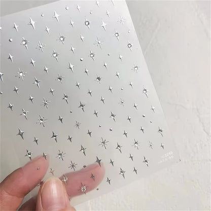 5D Laser Winter Snowflake Christmas Shiny Rhinestone Embossed Relief