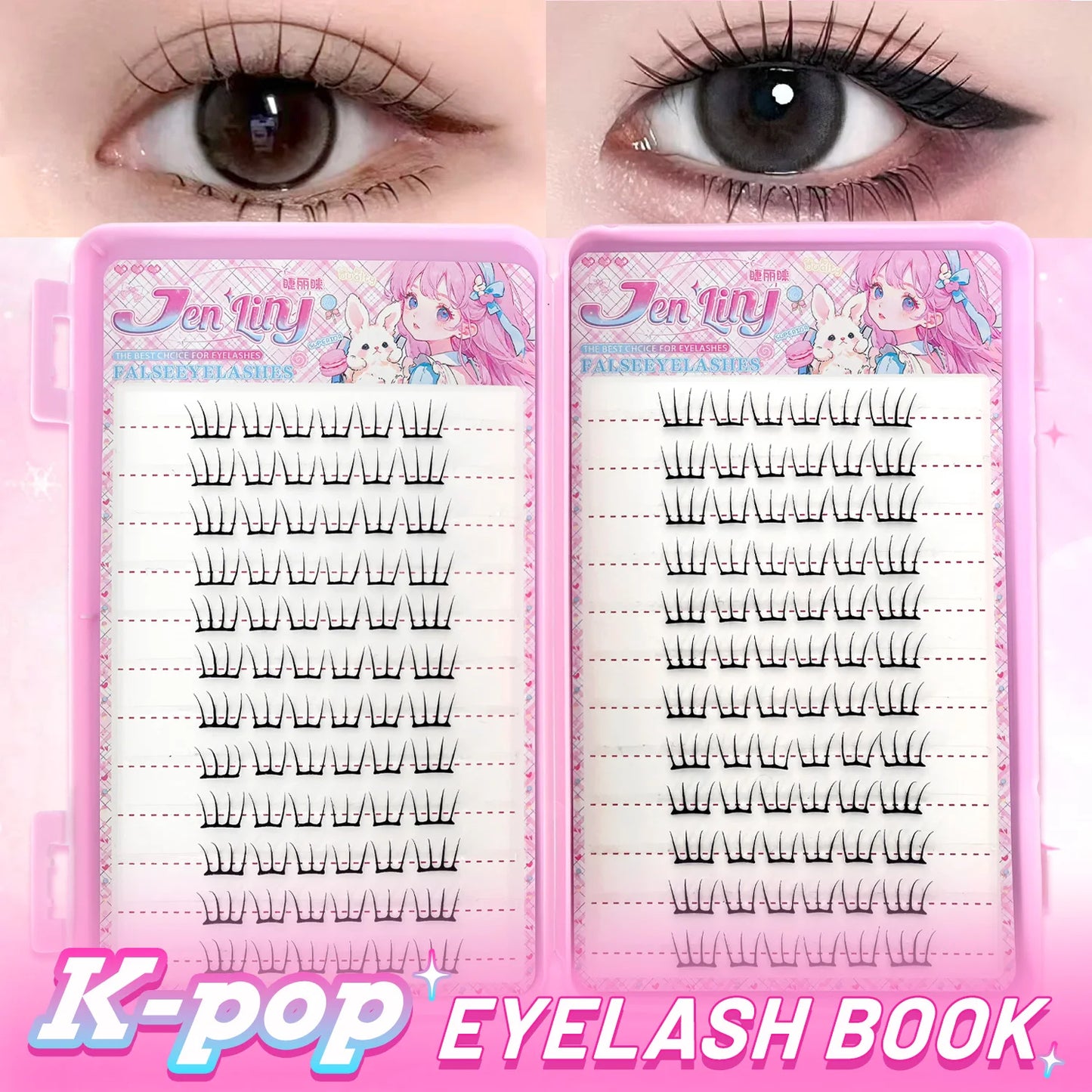 【K-pop 2.0 Style】Self Adhesive False Eyelashes - No Glue Needed Easy