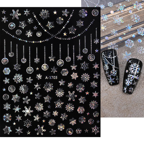 Winter Christmas Atmosphere Nail Stickers Snowman Snowflake Wapiti