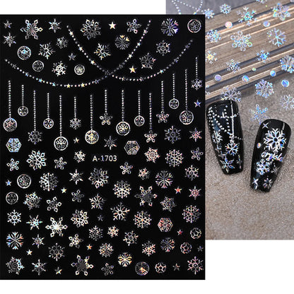 Winter Christmas Atmosphere Nail Stickers Snowman Snowflake Wapiti