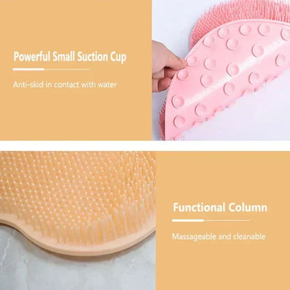 Exfoliating Shower Massage Scraper Bathroom Non-slip Bath Mat Back