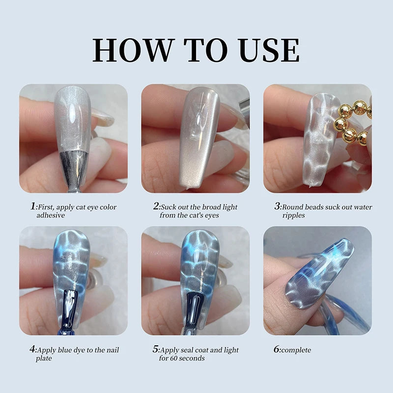 10pcs/20pcs Water Ripple Cat Eye Magnetic Gel Beads Multifunctional