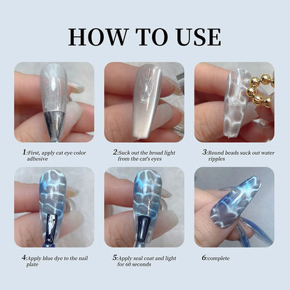 10pcs/20pcs Water Ripple Cat Eye Magnetic Gel Beads Multifunctional