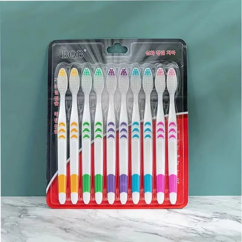 10pcs Double Ultra Soft Toothbrush, Bamboo Charcoal NanoToothbrushes,