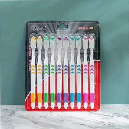 10pcs Double Ultra Soft Toothbrush, Bamboo Charcoal NanoToothbrushes,