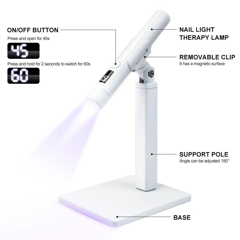 Portable Nail UV LED Lamp And LED Light Support Base Rechargeable for
