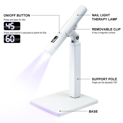 Portable Nail UV LED Lamp And LED Light Support Base Rechargeable for
