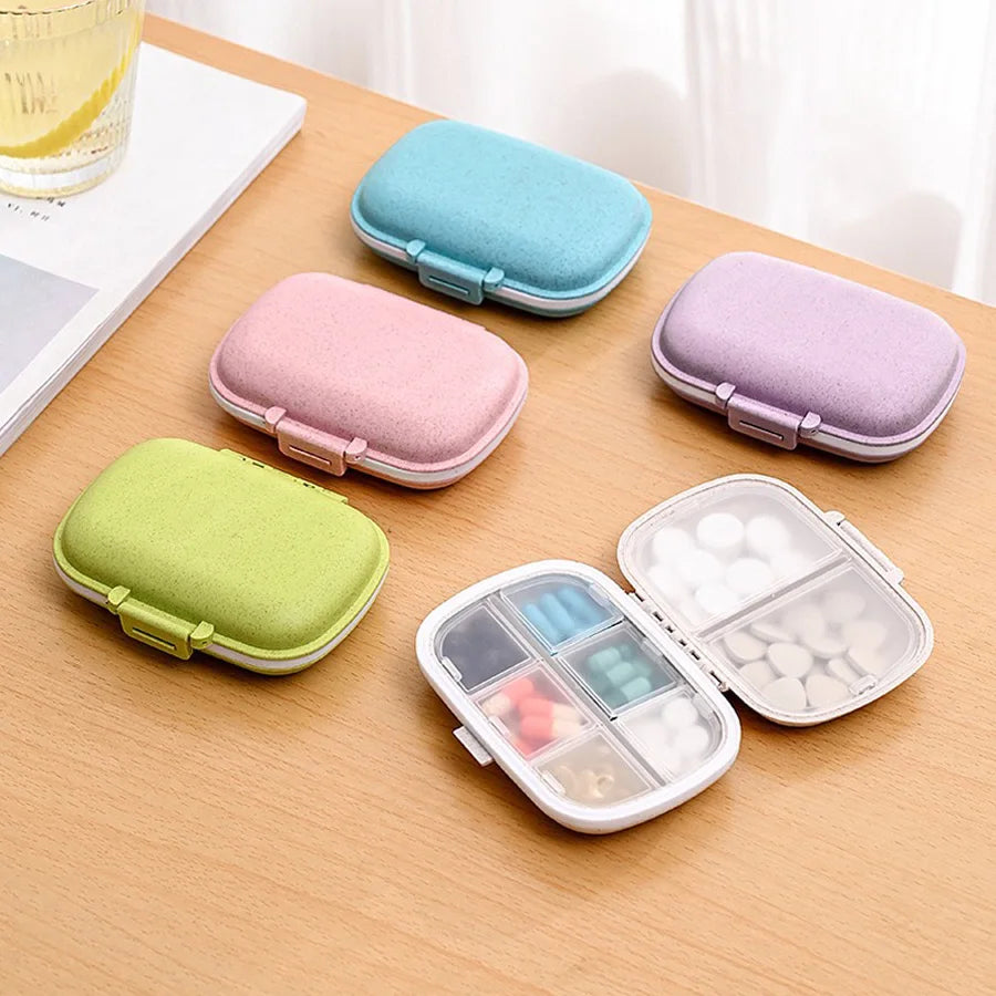 8 Grids Organizer Container For Tablets Travel Pill Box With Seal Ring