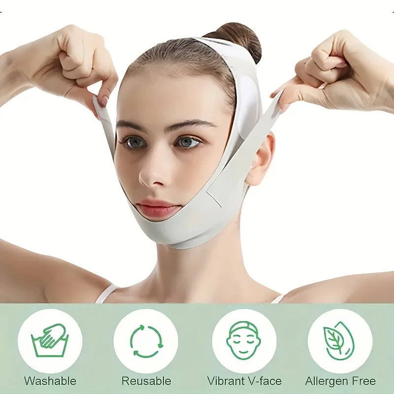 Graphene V-Shape Face Lift Band - Adjustable Double Chin Reducer,