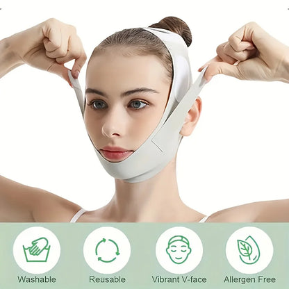 Graphene V-Shape Face Lift Band - Adjustable Double Chin Reducer,