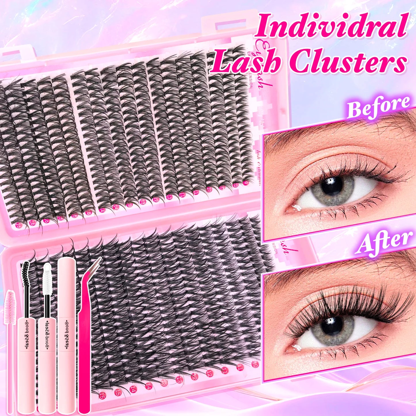 720/200pcs eyelash Extension Kit Fluffy Eyelash Extension kit with