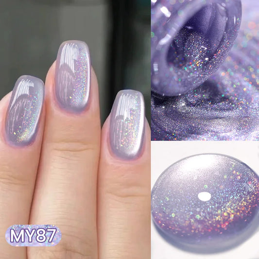 BORN PRETTY 10ml Rainbow Purple Water Light Cat Magnetic Gel Nail