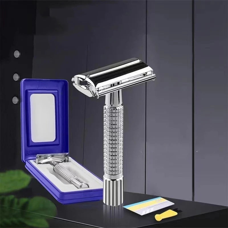Men Shaving Razor with Blade Sliver Folding Shaving Knife Facial Hair