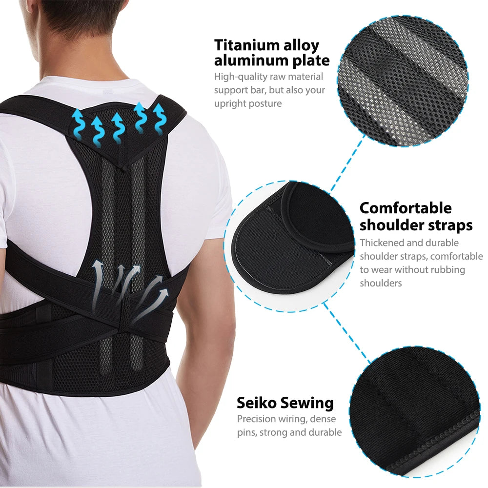 Back Brace Posture Corrector for Women and Men, Shoulder Straightener,