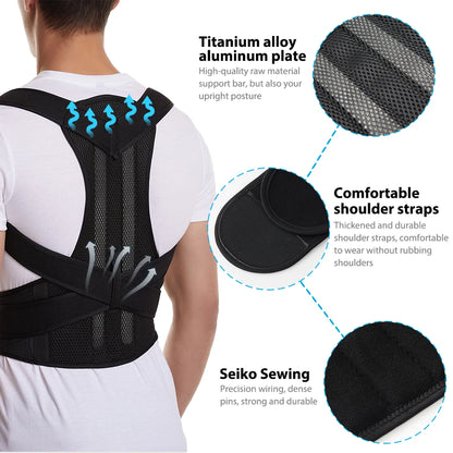 Back Brace Posture Corrector for Women and Men, Shoulder Straightener,