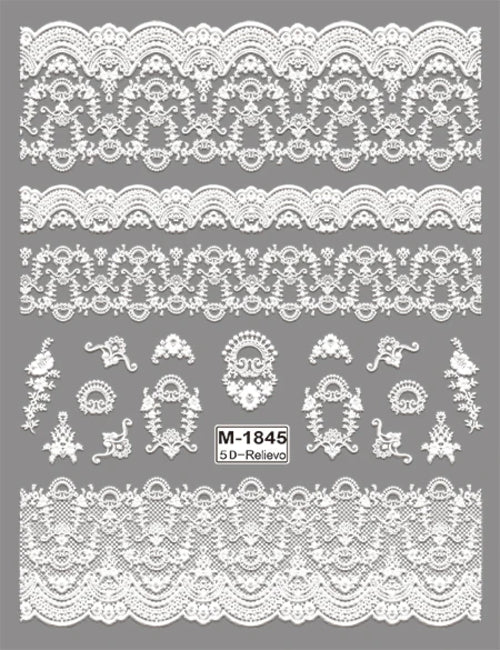 5D Nail Art Stickers Love Hearts Stars French Nail Art Design