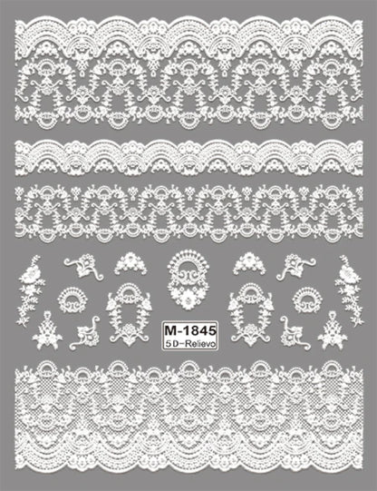 5D Nail Art Stickers Love Hearts Stars French Nail Art Design